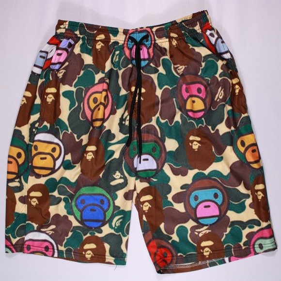 The Unbranded Brand Other - Monkey Swimwear Boys S Camo Monkey Print Boys Trunks - (26.5 x 9.5)